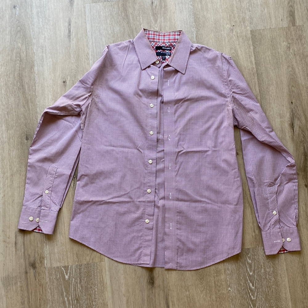 Stylish button down mens shirt, wrinkle resistant, iron free